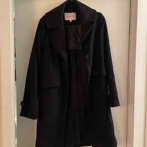DEREK LAM Navy Wool Coat